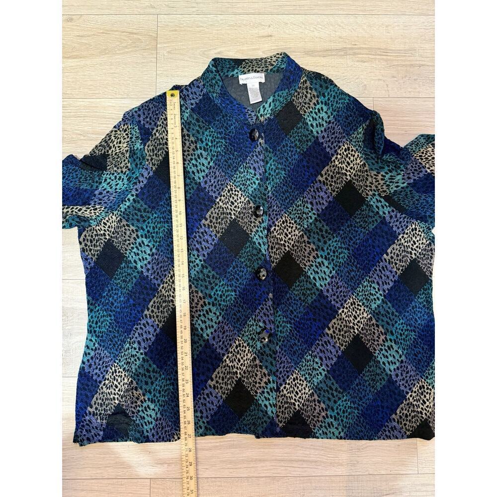 Draper’s & Damon’s 3X Textured Geometric Button Front Jacket Top - Picture 8 of 10